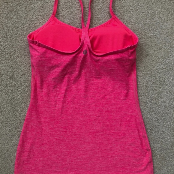 Lululemon Power Y Tank- Heathered Neon Pink- 6 - Picture 3 of 5